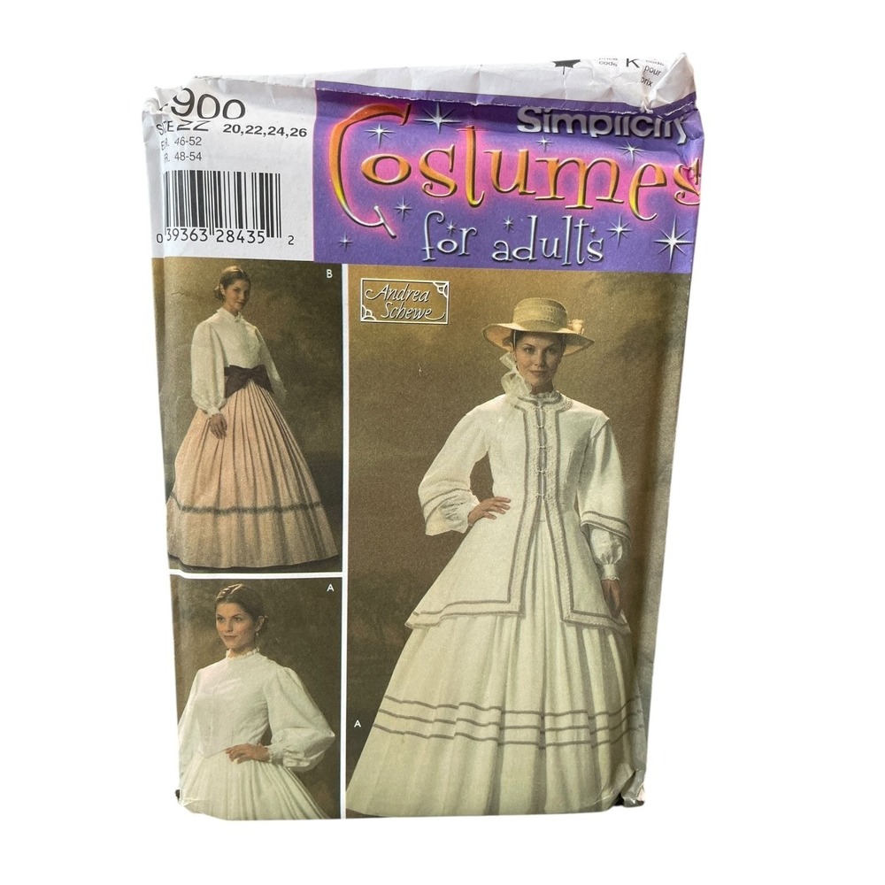 Simplicity 4900 Sewing Pattern Misses 20-26 Victorian Costume Dress Jacket
